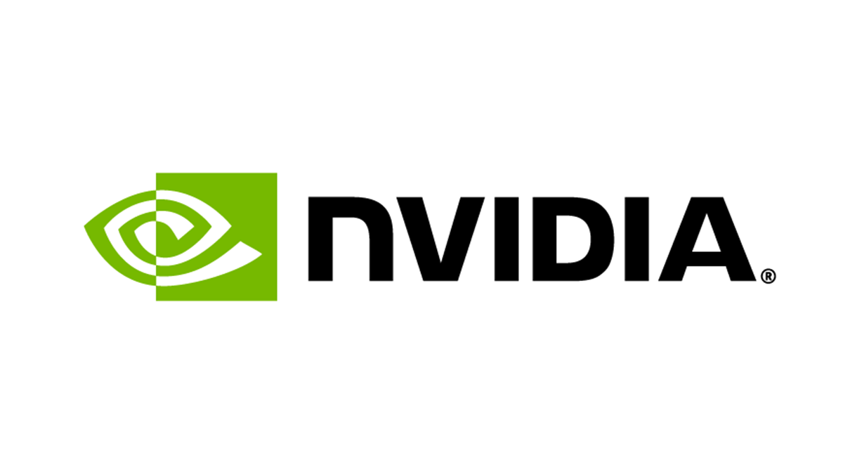 NVIDIA logo, green eye design next to black text