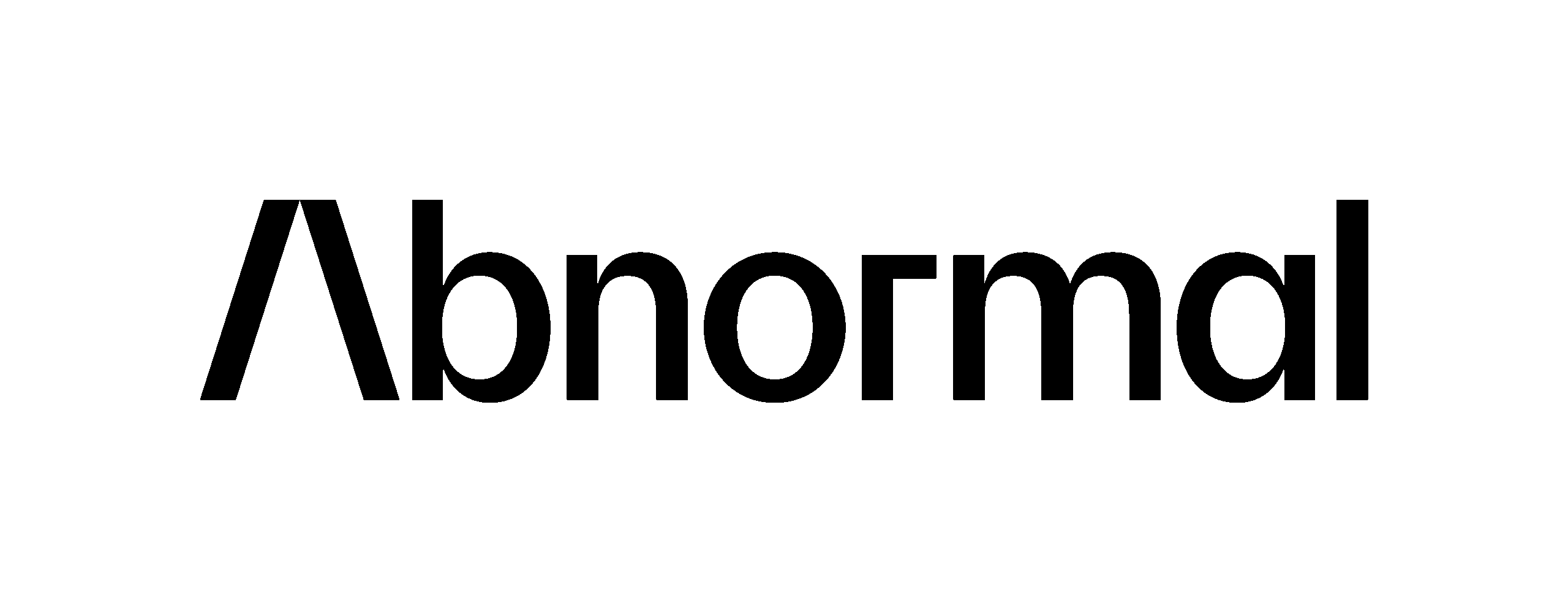 Abnormal logo, stylized black wordmark with a modern font