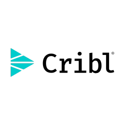 Cribl logo with turquoise triangle design and black text