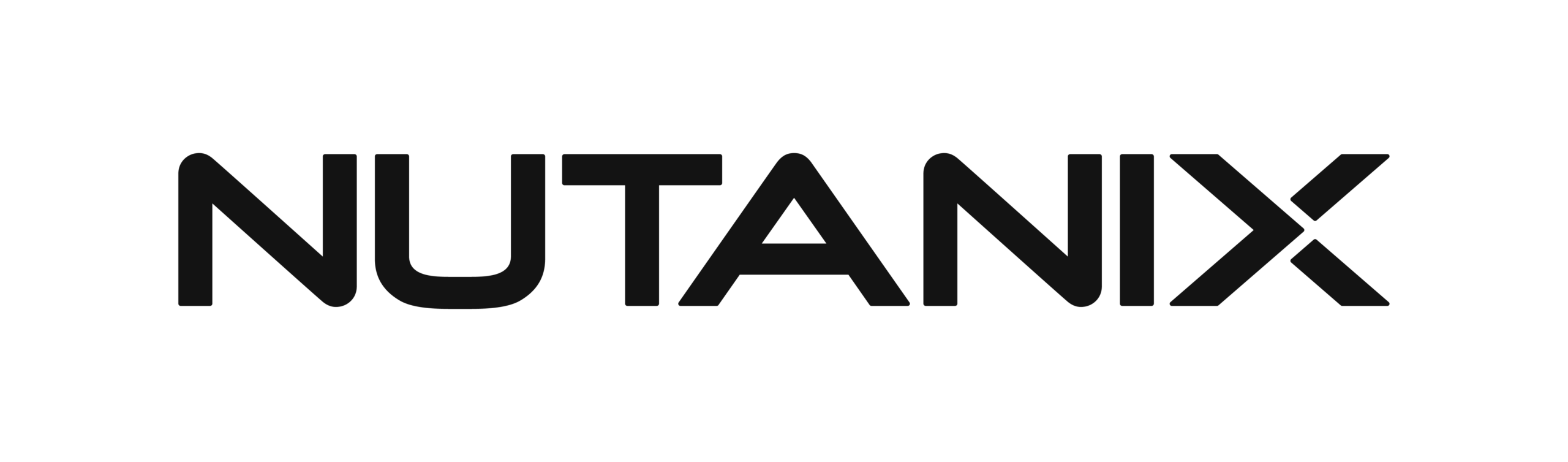 Nutanix logo in charcoal gray, bold uppercase letters