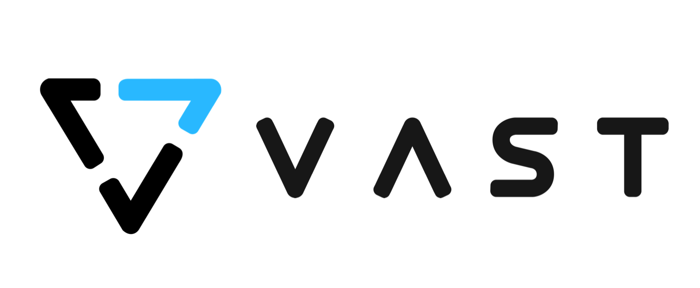 VAST Data logo with blue stylized arrow and black text