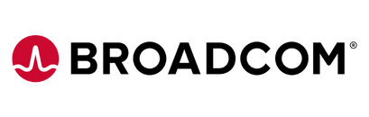 Broadcom logo with red signal icon and black text