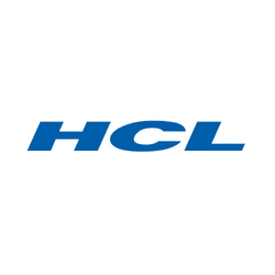 HCL logo, blue text on white background