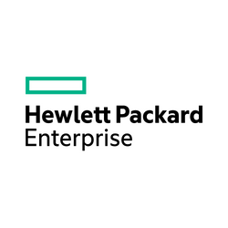 Hewlett Packard Enterprise logo with turquoise bar above black text