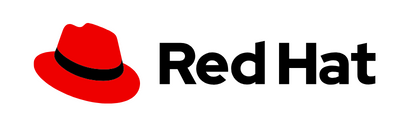 Red Hat logo with a red fedora and black text