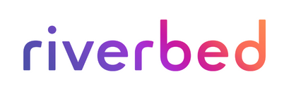 Riverbed logo in purple and pink gradient letters