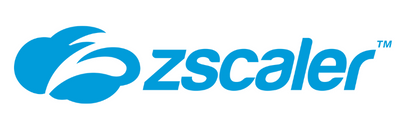 Zscaler logo, blue cloud icon next to stylized text