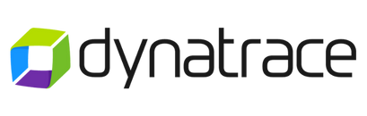 Dynatrace logo with colorful geometric shape and black text