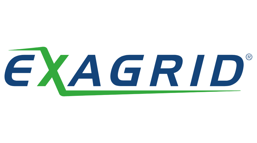 ExaGrid logo with blue text and green underline