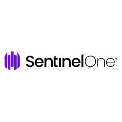 SentinelOne logo with purple geometric shield icon on the left