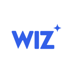 Wiz logo in blue with a sparkling star dotting the "i"