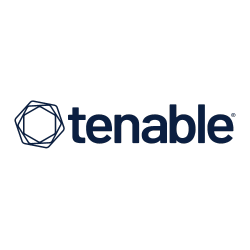 Tenable logo with geometric icon and dark blue text