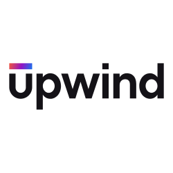 Upwind logo with colored bar above 'u' in black text