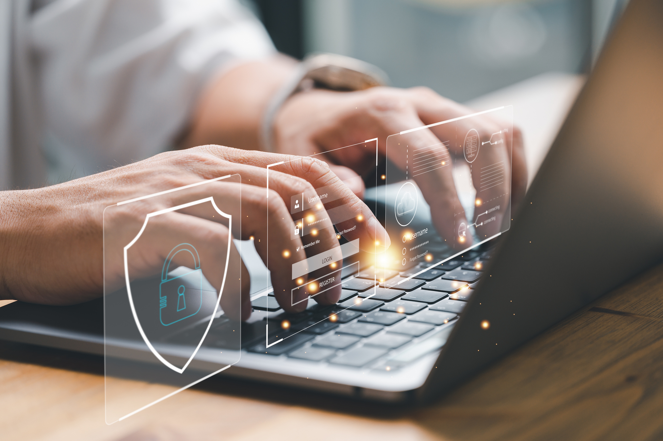 user login to computer by username and password, cyber security concept, information security and encryption, secure access to user's personal information, secure Internet access, cybersecurity.